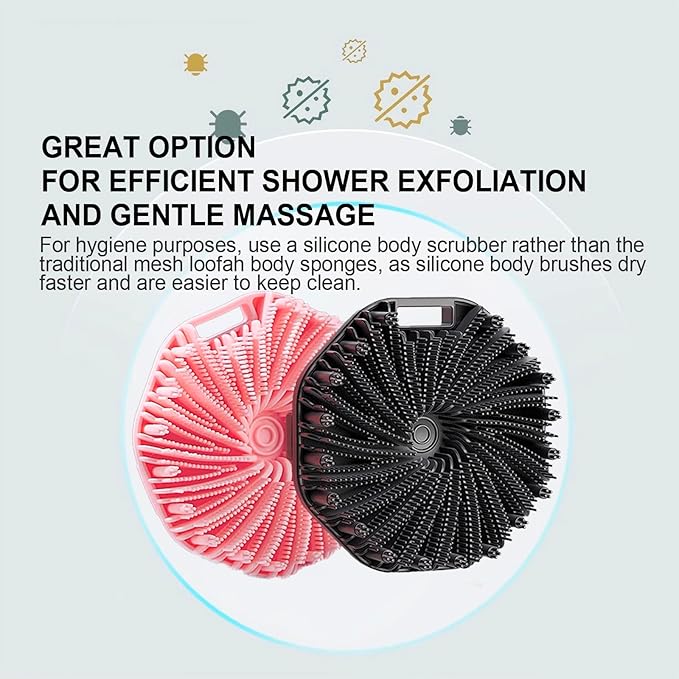 RamPula Silicone Body Scrubber, Silicone Loofah, Quick-Dry Exfoliating Body - Image 3