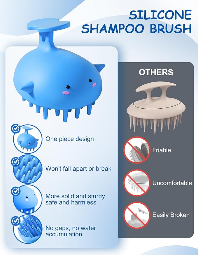 Scalp Massager Hair Growth Shampoo Brush, Silicone Scalp Scrubber Shower Scalp - Image 2