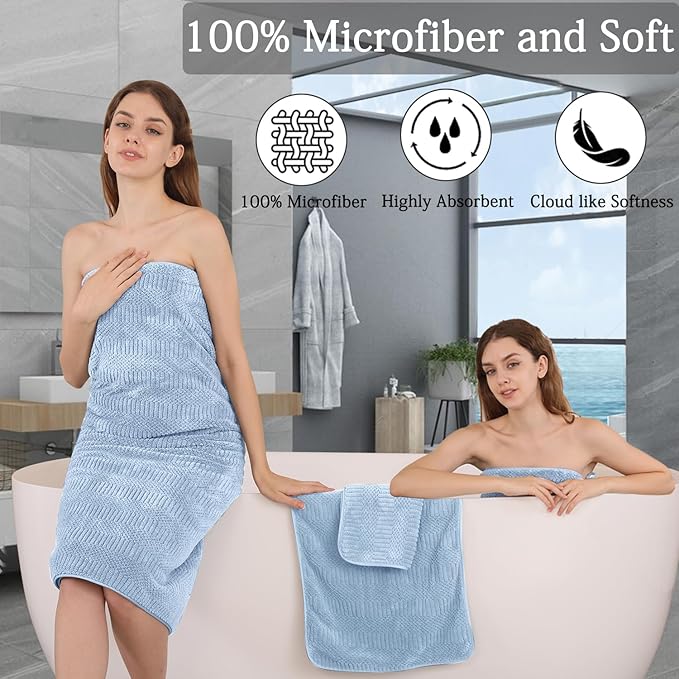 8 Piece Bath Towel Set-2 Oversized Bath Sheets, 2 Hand Towels, 4 - Image 4