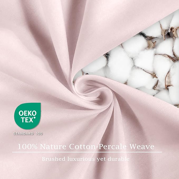 FreshCulture Pure Cotton Fitted Sheets Twin Size, 300 Thread Count Percale - Image 6