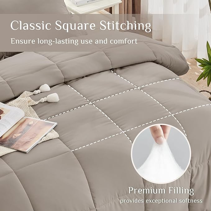 JOLLYVOGUE Queen Comforter Set, Ultra-Soft Bed in a Bag Queen Size 7 Pieces - Image 3
