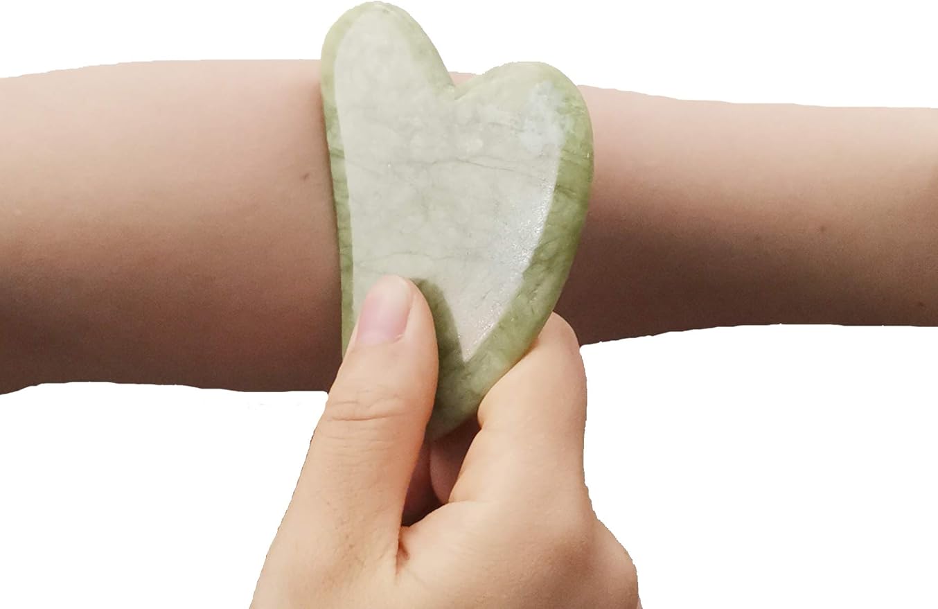 Chikoni 3 in 1 Ficial Face Ice Jade Roller and Gua Sha Tool, Natural Real Jade - Image 5