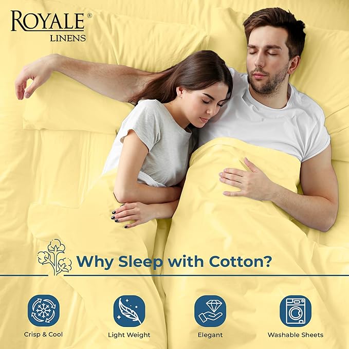 Royale Linens 100% Organic Cotton Full Flat Sheet Only - Image 3