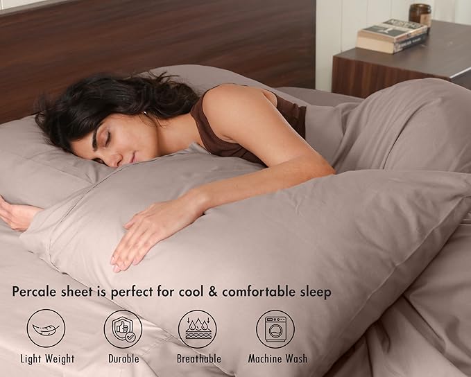 RUVANTI 100% Cotton Sheets – Full Size Percale Bedding, Cooling & Breathable - Image 3