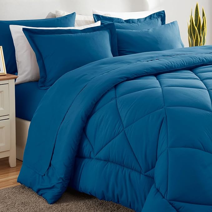 CozyLux Queen Comforter Set Teal - Image 8