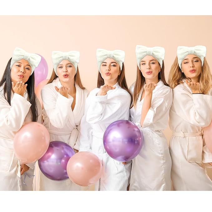 Semato 8 Pcs Creamy White Spa Headband Bachelorette Party Favor Set Skincare - Image 7