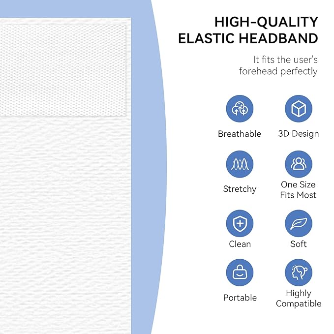 100 Count Disposable Headbands for Spa Headband for Washing Face Individually - Image 8