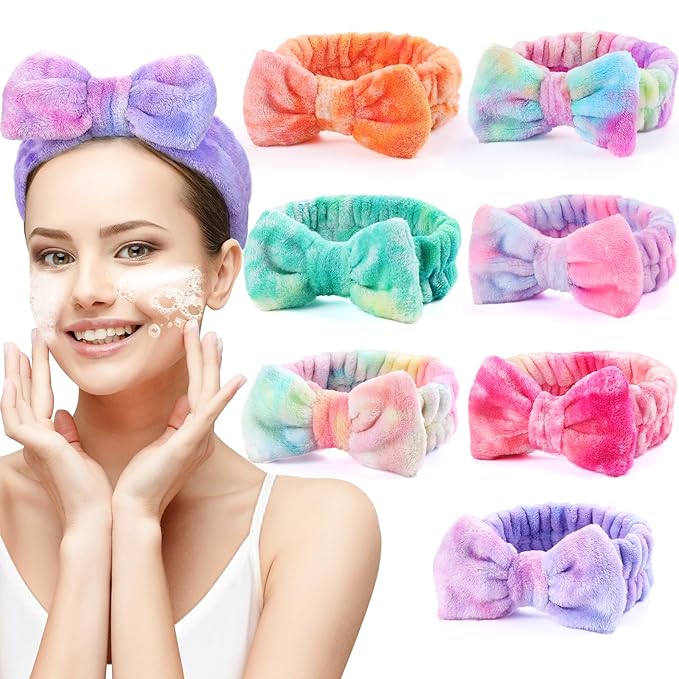 UMIKU 7 Pack Spa Headband for Women Facial Makeup Headband Soft Coral Fleece by UMIKU