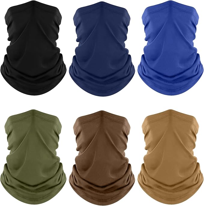 Fuinloth Neck Gaiter, 6 Pack Cooling UV Protection Bandana Face Mask Gator Scarf by fuinloth