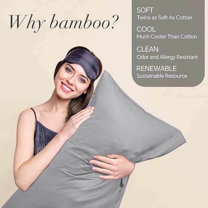BEDELITE Pillow Cases Queen Size Set of 2, Rayon Derived from Bamboo, Cooling - Image 2