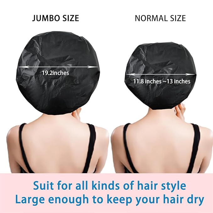 Jumbo Size Shower Cap 2 PCS Waterproof Shower Caps - Image 6