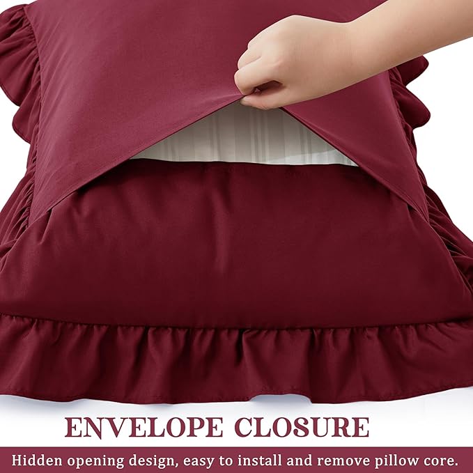 KKJIAF Ruffle Body Pillow Cases Set of 1, Ruffled Pillow Covers - Image 5