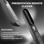 AMERTEER Wireless Presenter,Support Hyperlink RF 2.4GHz Powerpoint PPT Clicker Presentation Remote Control Laser Pointer Flip Pen