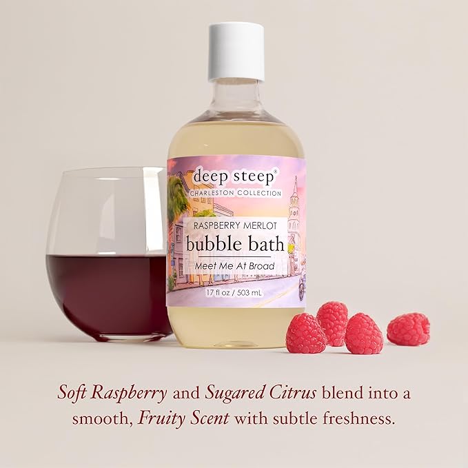 Deep Steep Bubble Bath, Raspberry Merlot 17 oz – Hypoallergenic, Clinically - Image 3