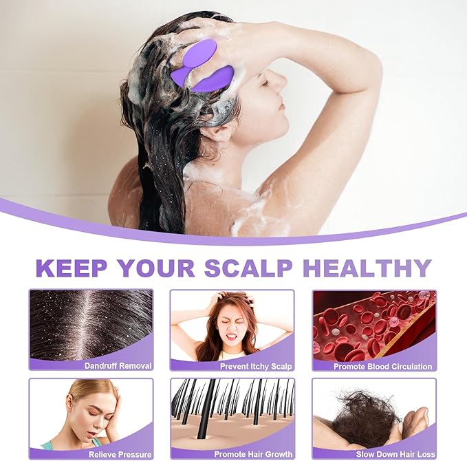 Meartchy Silicone Scalp Massager Shampoo Brush, Scalp Scrubber - Image 4