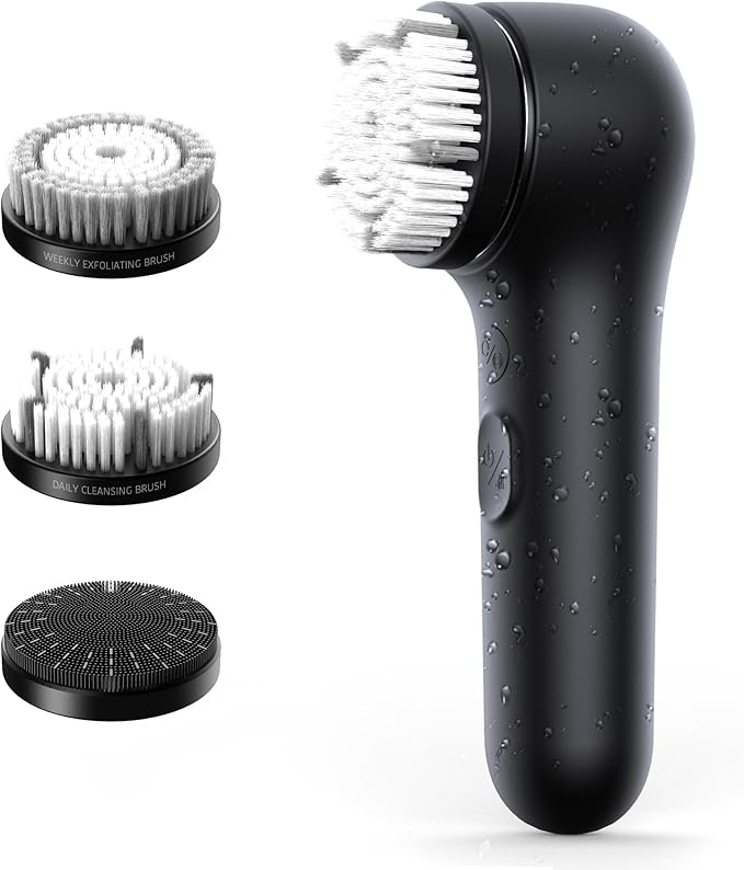 Premium Facial Cleansing Brush, Waterproof Face Scrubber, Spin & Sonic Modes by N%C3%A5graCoola