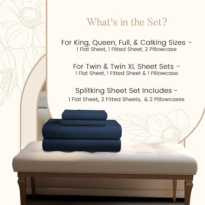 100% Egyptian Cotton Sheets Queen Size Set, 800TC Deep Pocket Queen Sheets Set - Image 2