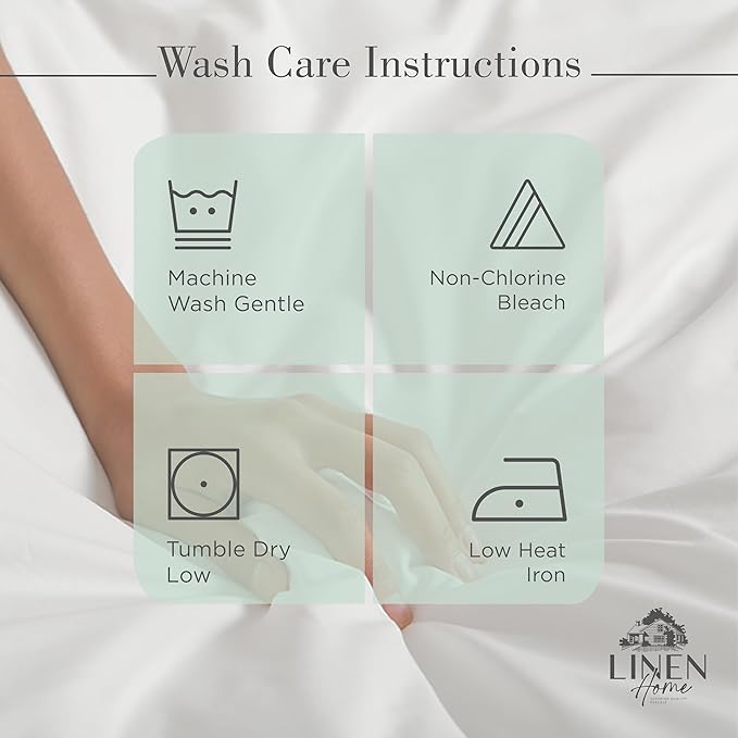 Linen Home 100% Cotton Percale Sheets California King Size, Pastel Turk - Image 5