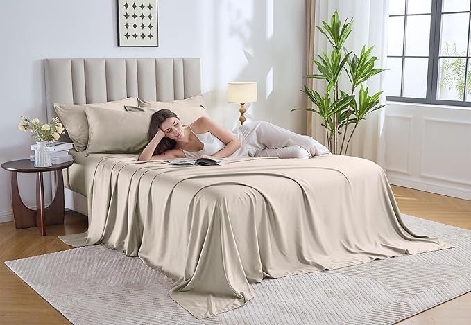 Pure Bamboo King Sheets, Genuine 100% Organic Viscose Derived from Bamboo Bed - Image 2