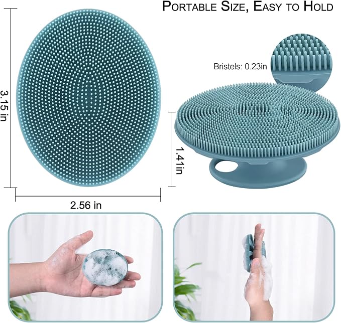 INNERNEED Silicone Face Scrubber, Exfoliating Brush Manual Handheld Facial - Image 4