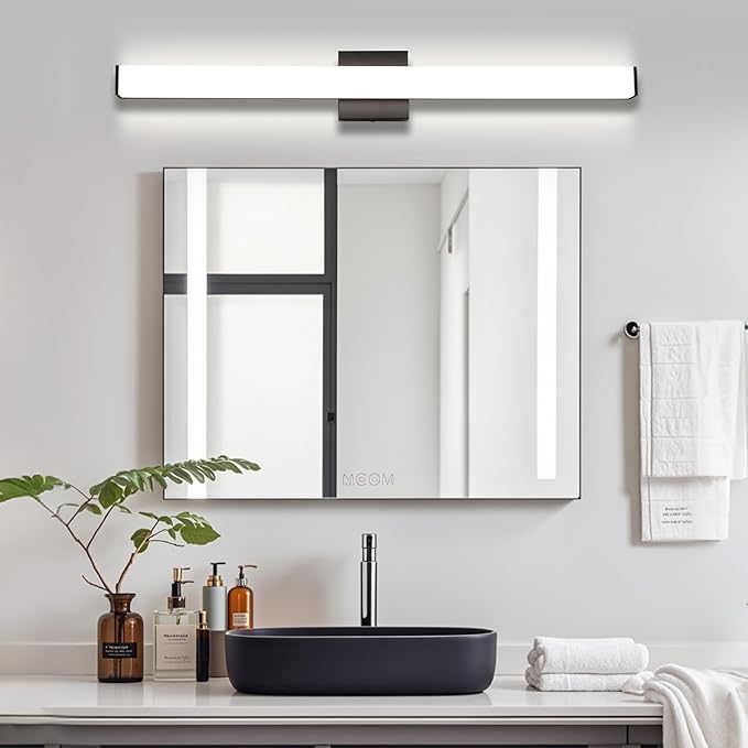 LED Bathroom Vanity Light Fixtures 31.5in Matte Black, Dimmable 24W 4000K - Image 6