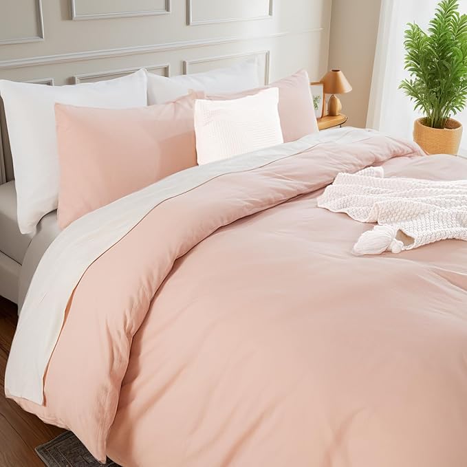 NEXHOME PRO Duvet Cover Set Oversized Queen 92"x98" Linen Look Textured Organic - Image 5