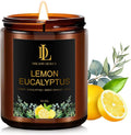 Lemon Eucalyptus Scented Candle, Soy Candles by DLDREAMYDEWLA