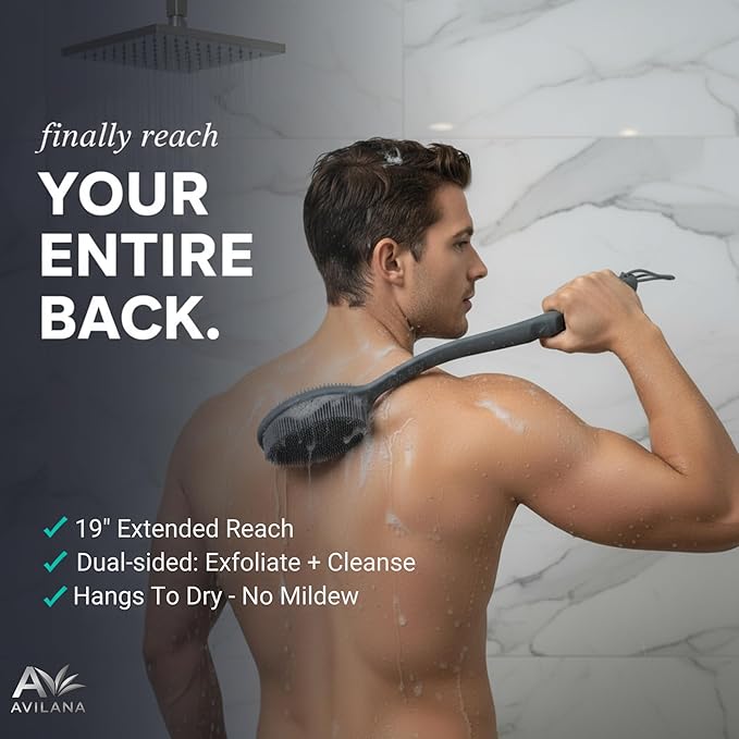 Avilana Premium Back Scrubber Long Handle 19 Inch - Image 5