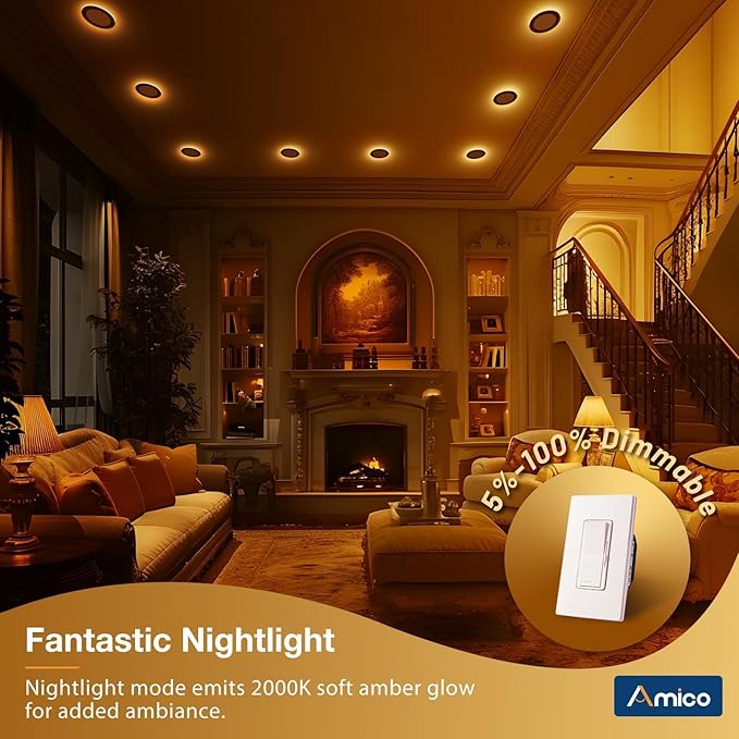 Amico 6 Pack Black 4 Inch 5CCT LED Recessed Ceiling Light - Image 6