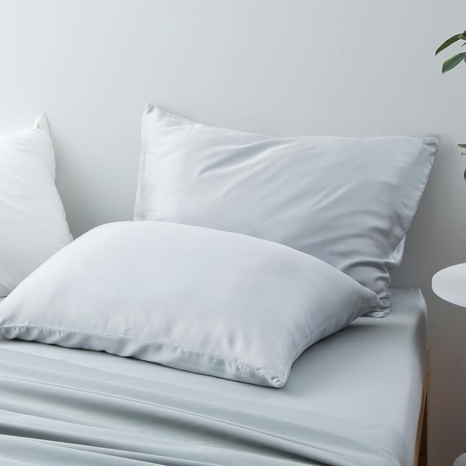 Bamboo Viscose Zippered Pillow Cases King Size Set of 2, 400 Thread Count - Image 6