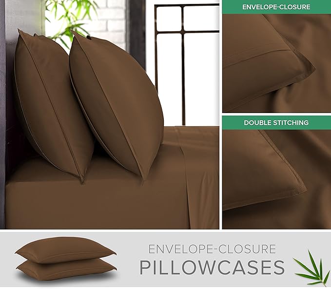 Pure Bamboo Full Sheets, Genuine 100% Organic Viscose Derived from Bamboo Bed - Image 3