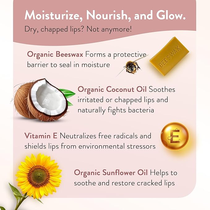 Moroccan Magic Organic Rose Lip Balm 3 Pack | Ultra-Hydrating Argan & Essential - Image 3