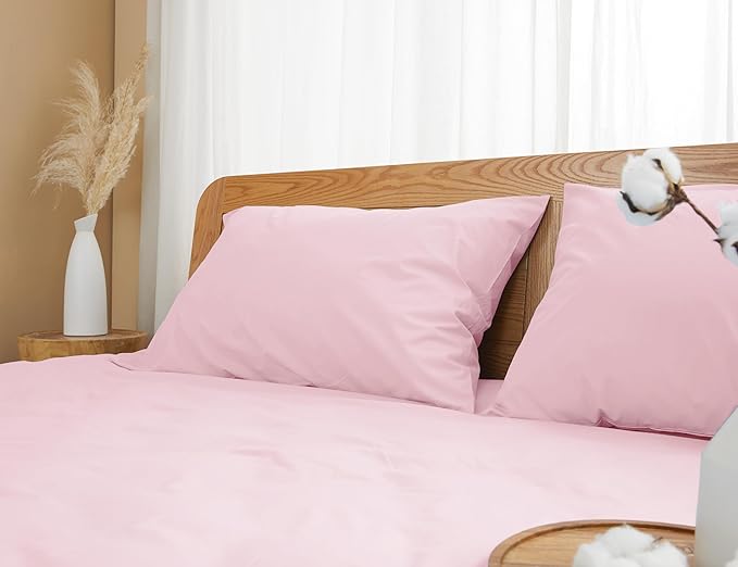 Pillow Cases, King Size Cotton Percale Weave Pillowcases, Pre-Shrunk Breathable - Image 7