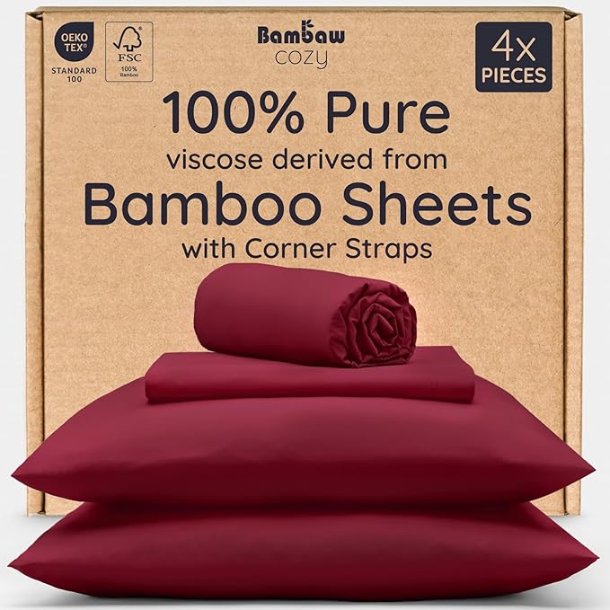 Bambaw Queen Size 4pcs Cooling Sheets Set 100% Viscose Derived from Bamboo by Bambaw
