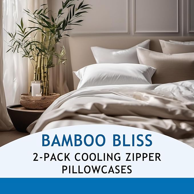 Pillow Cases - 100% Viscose Derived from Bamboo - Cooling Pillowcase - Standard - Image 4