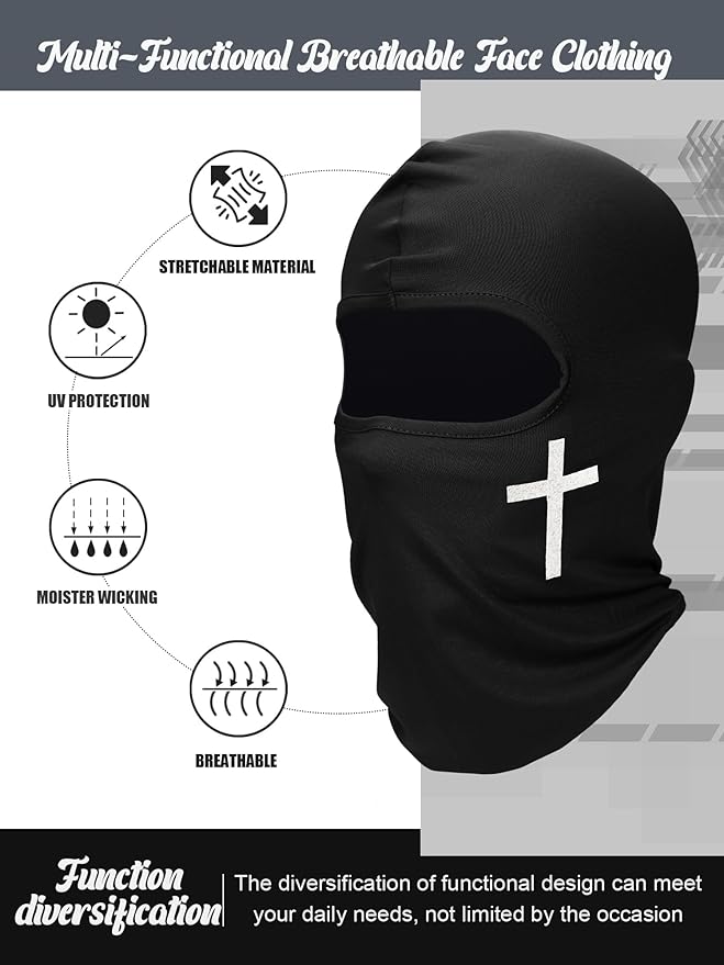 SATINIOR 6 Pcs Ski Mask Cover Balaclava Full Face Mask Summer Face Cover UV - Image 3