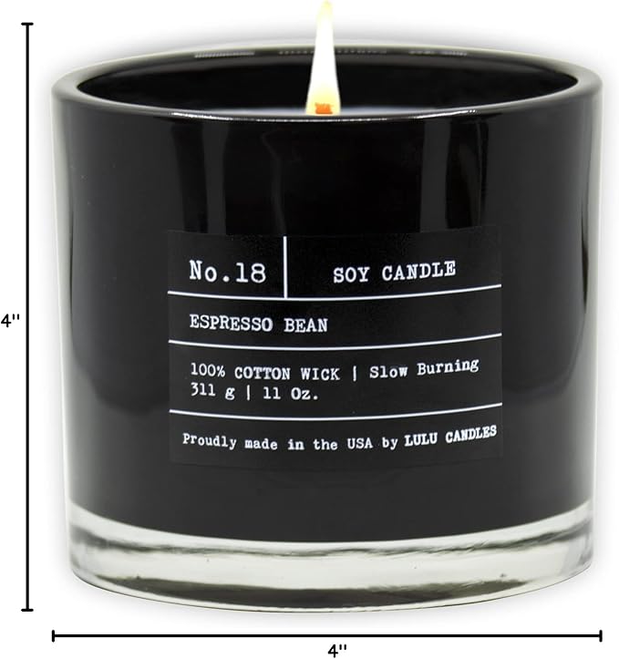 Lulu Candles | Espresso Bean | Luxury Scented Soy Jar Candle | Hand Poured in - Image 4
