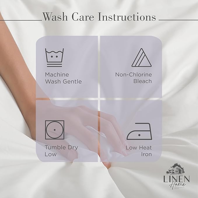 Linen Home 100% Cotton Percale Sheets Twin Size, Prelude Purple, Deep Pocket - Image 5