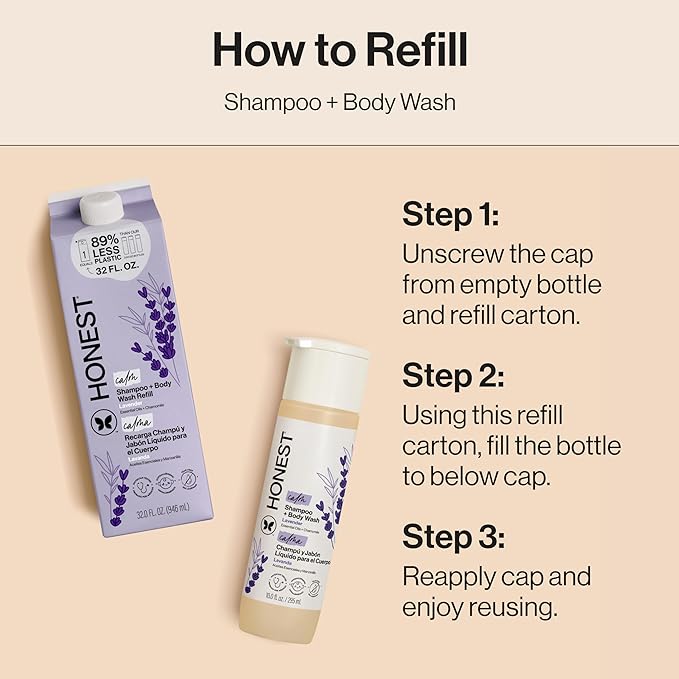 The Honest Company 2-in-1 Cleansing Shampoo Body Wash Refill Carton Gentle - Image 10