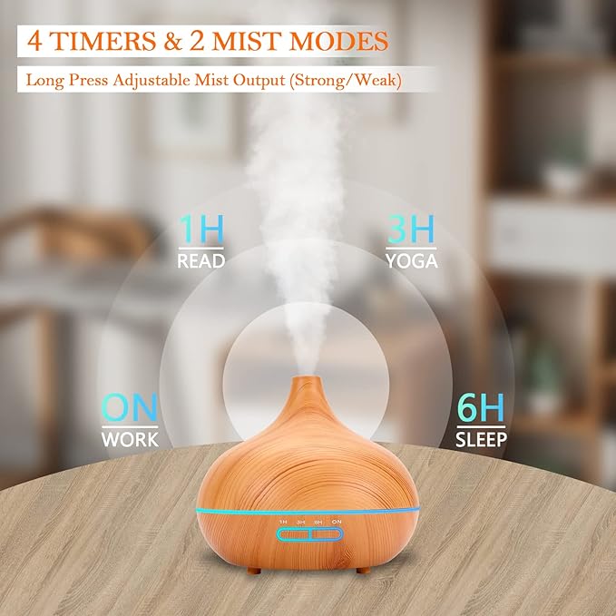 550 ML Aroma Diffiser with Essential Oils Set, Essential Oil Diffuser with - Image 4