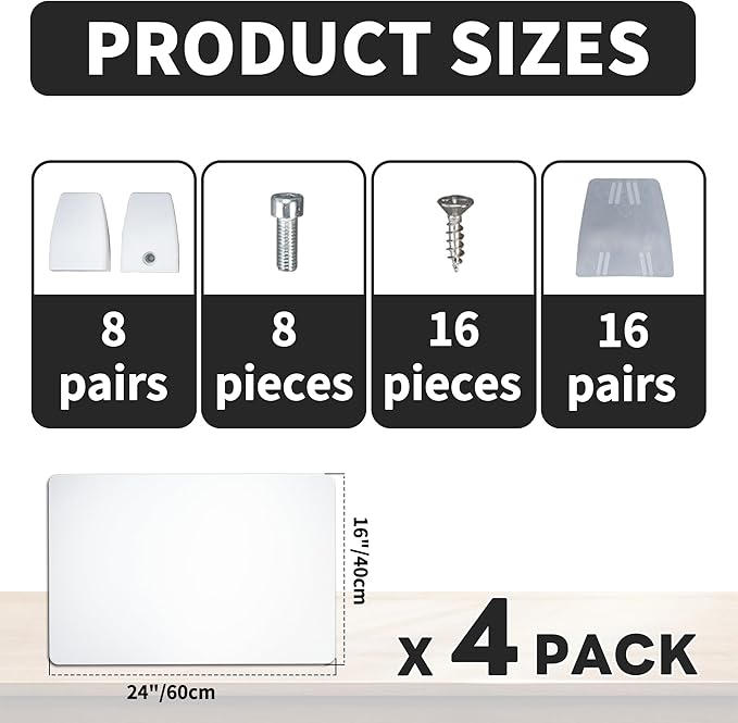 Nisorpa Desk Divider Privacy Panels Acrylic Partitions with Clips Classroom Privacy Shield for Desk Privacy Divider Partition for Schools Office Call Centers,Noise and Visual Guard,4Pcs-23.6”L X15.8”W