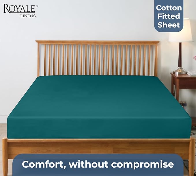 Royale Linens 100% Organic Cotton Fitted Sheet - Image 6