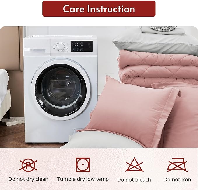 MUXHOMO 7 Pieces Full Comforter Set, Reversible Bed in a Bag Full Size - Image 9