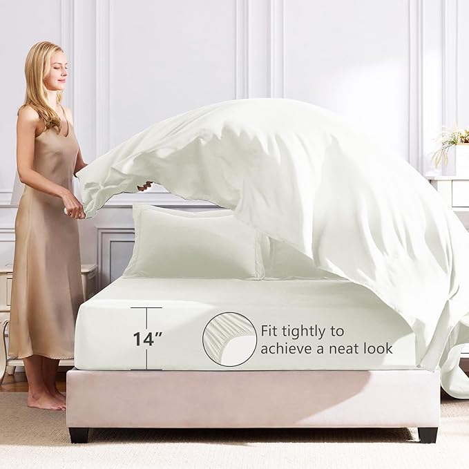 CozyLux King Size Comforter Set Ivory - Image 5