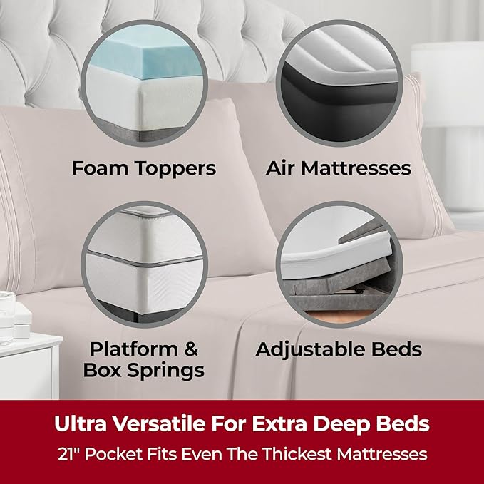 Mellanni Extra Deep Twin XL Sheets - Image 2
