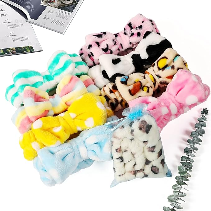 TDHDIKE Stocking Stuffers For Women Teen Girls Spa Headband Bow Facial Makeup - Image 4