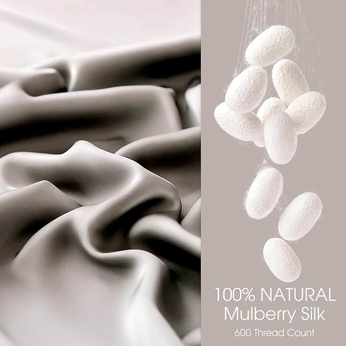 100% Silk Pillow Cases 2 Pack Queen Size Mulberry Silk Pillowcase - Image 2