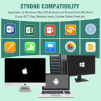 Presentation Clicker Green Laser Pointer with Air Mouse Function, Wireless Presenter Clicker RF 2.4GHz USB Presenter Control PowerPoint Presentation Clicker for Mac, Laptop, Computer