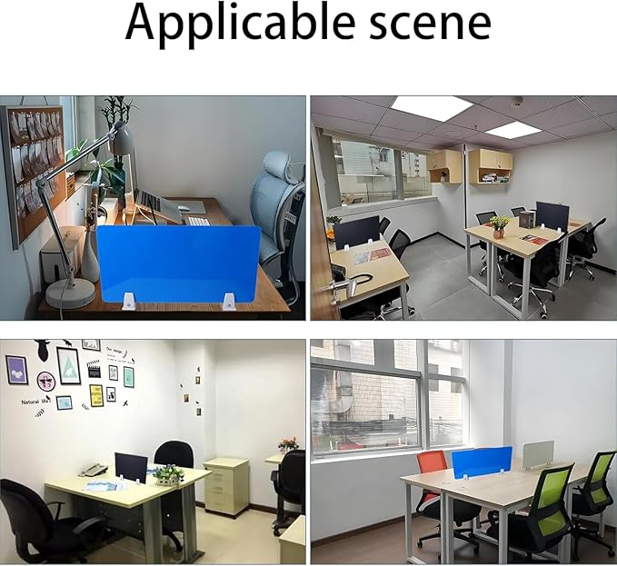 Jhanw Desk Divider Clamp For 1/8" To 0.51" Panel, Adjustable Desk Partition Clamp For 0.32" To 2.04" Desktop, Standing Desk Accessories For Desk Privacy Folders, White Sneeze Guard Holder 6-pack