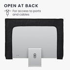 kwmobile Dust Cover for 31-32" Monitor - Linen Monitor Display Protector - Protect Your Computer Screen - Black